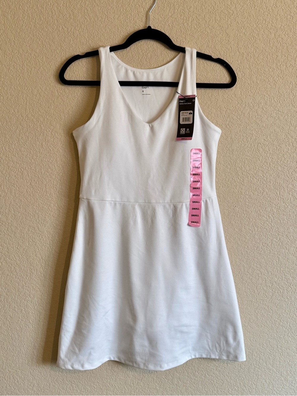 GAP White GapFit Active V-Neck Tank Dress